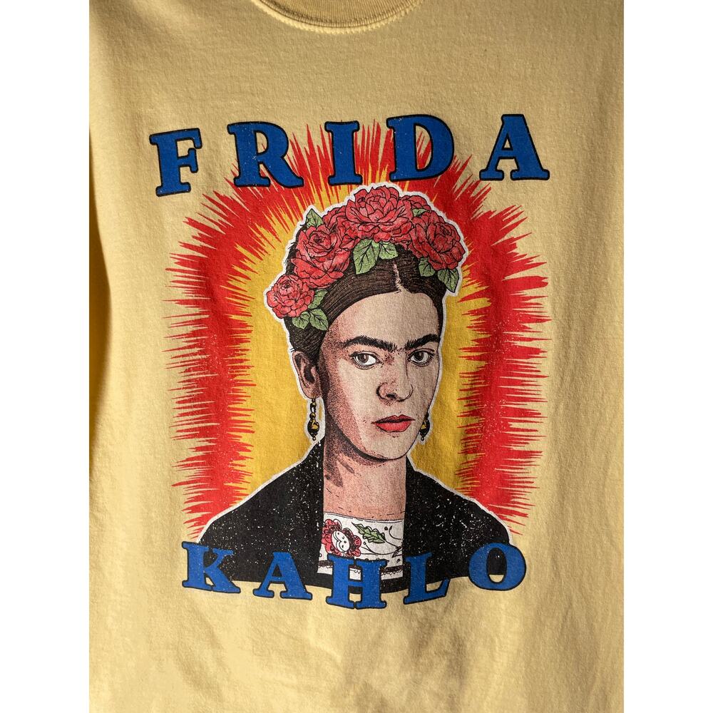 Junk Food Frida Kahlo Short Sleeve T-shirt Yellow Graphic tee Size Small - Picture 2 of 4